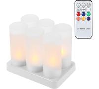 Candele A LED Senza Fiamma Candela Ricaricabile Tea Light con Telecomando RGB per La Decorazione Natalizia di Nozze Luce Notturna della Camera, 6pcs