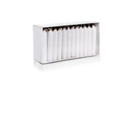 Candele a piramide, luci per bambole, 65 x Ø 10 mm, colore bianco, 50 pezzi