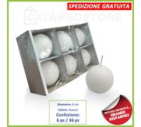 Candele a sfera bianche 60 mm 6 cm confezione da 6 pezzi e 36 pezzi