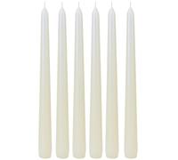Candele a spillo, candele da tavola, candele da tavolo, candele da tavolo, candele candeliere in set da 6 pezzi, colore bianco, contenuto della confezione: 6 pezzi, dimensioni: H/Ø ca. 25 x 2 cm.