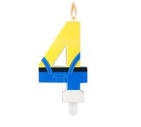 Candele a tema anime, candela blu e gialle dei cartoni animati, carini jeans blu, compleanno buone per torte