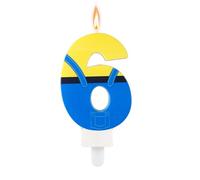 Candele a Tema Anime, Candele Compleanno Blu e Gialle Cartoni Animati Graziose Candele Compleanno Cartoni Animati Blue Jeans Candele Compleanno Numero Decorazioni Torte Compleanno(Numero 6)