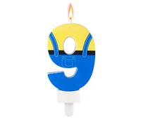 Candele a Tema Anime, Candele Compleanno Blu e Gialle Cartoni Animati Graziose Candele Compleanno Cartoni Animati Blue Jeans Candele Compleanno Numero Decorazioni Torte Compleanno(Numero 9)