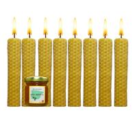 Candele al miele 100% Cera d'api naturale spagnola-aromaterapia rilassante-8 candele-durata 3,5 ore-Decorazione-Friendly-Senza Tossici-Origine Spagna-Rituale Magico Buona Fortuna 11/22