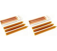 Candele al miele per rituali, realizzate a mano in Spagna con cera d'api naturale dai nostri alveari. (3 candele da 22 x 2 cm) (Confezione da 2)