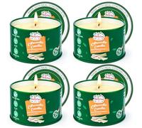 Candele alla citronella per esterni, 4 pezzi, candele alla citronella, per esterni, 120 ore, durata della combustione, per giardino, cera di soia naturale, limone, per campeggio, terrazza, picnic