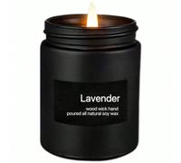 Candele aromaterapiche in tazza di vetro opaco nero, grande capacità, con lavanda/legno di sandalo/cedro/gardenia/rosa rossa, cera di soia senza fumo, adatte per uomo e donna, idee regalo creative, ca
