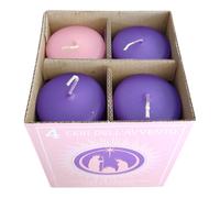 Candele avvento set 4 ceri avvento attesa Natale 1 rosa e 3 viola con preghiera