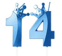 Candele blu reale per 14° compleanno, corona numero 14, candela per 41° compleanno per decorazioni per torte, decorazione per torte, per ragazze, ragazzi, uomini, donne, anniversari, feste di