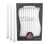 Candele Chanukah antigoccia di dimensioni standard, candele Hanukkah bianche testurizzate, adatte alla maggior parte delle Menorah, cera di alta qualità, 45 pezzi per tutte le 8 notti di Hanukkah Ner