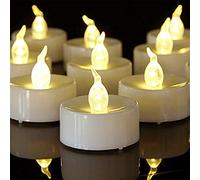 Candele classiche a LED bianche, confezione da 12 candele realistiche senza fiamma, candele a luce gialla calda, candele finte tremolanti per Natale, Halloween, matrimoni, feste, festival, ecc.