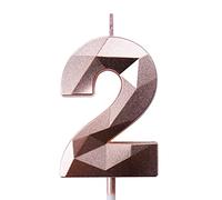 Candele Compleanno 0-9 Candela Numero 2 Decorazioni Torta Compleanno Candeline Compleanno Oro Rosa Candele per Feste Candelina 2 anni Bambina