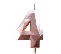 Candele Compleanno 0-9 Candela Numero 4 Decorazioni Torta Compleanno Candeline Compleanno Oro Rosa Candele per Feste Candelina 4 anni Bambina