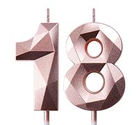 Candele Compleanno Candela Numero 18 Decorazioni Torta Compleanno Candeline Compleanno Oro Rosa Candele per Feste Candelina 18 anni