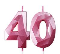 Candele Compleanno Candela Numero 40 Decorazioni Torta Compleanno Candeline Compleanno Rosa Candele per Feste Candelina 40 anni Donna