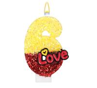 Candele con Numeri Rosse e Gialle, Candeline con Numeri di Compleanno Decorazione per Topper Torta Feste di Compleanno Celebrazioni Forniture per Anniversari Matrimonio (6)