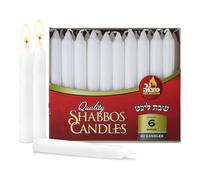 Candele coniche bianche classiche Ner Mitzvah - Candele da 7 pollici - Confezione da 60 - Per candele Shabbat, tavoli da pranzo, ristoranti, ceri