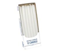 Candele Coniche, Bianco, Diametro 2.2 cm, Altezza 30 cm, 12 pezzi