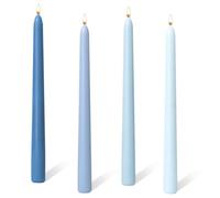 Candele coniche da 25,4 cm, set di 4 candele blu sfumate coniche, candele lunghe alte non profumate senza gocciolamenti per cena, bastoncini di candela per tavolo, matrimonio, Natale, Halloween