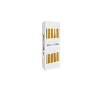 Candele coniche oro metallico, Candela da pranzo affusolata, Candele per candelabro, altezza 24,5 cm, diametro 2,3 cm, inodore, tempo di combustione 7h, set 50 pezzi (5 scatole)