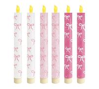 Candele coniche senza fiamma, set di 6 portacandele a LED per San Valentino, candele a batteria con effetto fiamma tremolante, per casa, Natale, compleanno, festa, come centrotavola