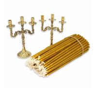Candele coniche sottili in pura cera d'api 100 pezzi (9") + 2 portacandele or...