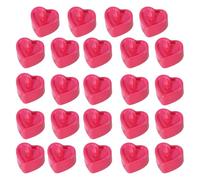 Candele da tè elettriche tremolanti calde | 4 x 4 x 2 cm 24 pezzi candele LED colorate sicure, San Valentino, cuore senza fiamma, candela tealight San Valentino compleanno
