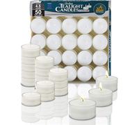 Candele Da Tee Kosher Ebreo Ner Mitzvah 50 Pack Bianche Senza Profumo 4.5 Ore