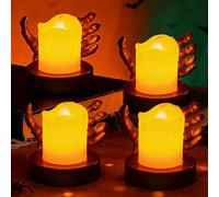 Candele decorative di Halloween, 4 candele LED senza fiamma, candeline LED di Halloweens, per Halloween e decorazioni per tavoli da festa per feste al chiuso e all'aperto, decorazioni per la casa