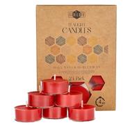 Candele Decorative in Cera d'Api - Candele Naturali, Piccole Rotonde con Stoppini in Cotone - Durata: 4 Ore - Set di 24 Candele Cera D'api Naturale - Porta Candela in Plastica Riciclata - Danilovo