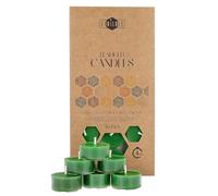 Candele Decorative in Cera d'Api - Candele Naturali, Piccole Rotonde con Stoppini in Cotone - Durata: 4 Ore - Set di 36 Candele Cera D'api Naturale - Porta Candela in Plastica Riciclata - Danilovo
