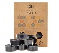 Candele Decorative in Cera d'Api - Candele Naturali, Piccole Rotonde con Stoppini in Cotone - Durata: 4 Ore - Set di 12 Pezzi Cera D'api Naturale - Porta Candela in Plastica Riciclata - Danilovo