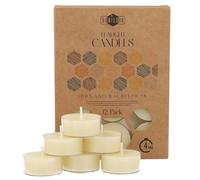 Candele Decorative in Cera d'Api - Candele Naturali, Piccole Rotonde con Stoppini in Cotone - Durata: 4 Ore - Set di 12 Pezzi Cera D'api Naturale - Porta Candela in Plastica Riciclata - Danilovo