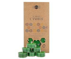 Candele Decorative in Cera d'Api - Candele Naturali, Piccole Rotonde con Stoppini in Cotone - Durata: 4 Ore - Set di 36 Candele Cera D'api Naturale - Porta Candela in Plastica Riciclata - Danilovo