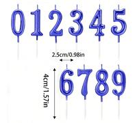 Candele decorative per torte di compleanno, anniversario, primo compleanno, numeri da 0 a 9, colori oro, argento, blu, nero, piccole e carine 7,5,9,2,3,4,6,8,1,0Cera