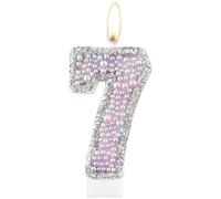 Candele di 7 ° compleanno di macaron viola rosa per torta, numero 7 candela per ragazze, decorazioni per il 7° compleanno, candela viola rosa macaron,7 decorazioni per torte per ragazze e ragazzi