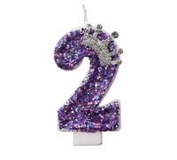 Candele di compleanno a forma di corona viola, numero da 0 a 9, decorazione for torta da principessa, festa di anniversario(2)