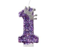 Candele di compleanno a forma di corona viola, numero da 0 a 9, decorazione for torta da principessa, festa di anniversario(1)