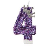 Candele di compleanno a forma di corona viola, numero da 0 a 9, decorazione for torta da principessa, festa di anniversario(4)
