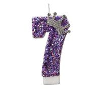 Candele di compleanno a forma di corona viola, numero da 0 a 9, decorazione for torta da principessa, festa di anniversario(7)