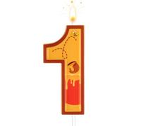 Candele di Compleanno a Forma di Orso, Candele di Compleanno a Tema Giallo con Numeri Candele a Tema di Buon Compleanno con Cartoni Animati Candele per Torta di Compleanno (Numero 1)