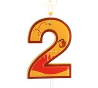 Candele di Compleanno a Forma di Orso, Candele di Compleanno a Tema Giallo con Numeri Candele a Tema di Buon Compleanno con Cartoni Animati Candele per Torta di Compleanno (Numero 2)