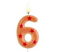Candele di Compleanno a Tema Anime, Candele con Numeri Candele di Compleanno a Tema Cartone Animato Stella Rossa Candele di Compleanno a Tema Anime (Numero 6)