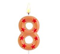 Candele di Compleanno a Tema Anime, Candele con Numeri Candele di Compleanno a Tema Cartone Animato Stella Rossa Candele di Compleanno a Tema Anime (Numero 8)