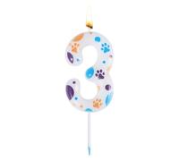 Candele di Compleanno a Tema Cane, Candela Numero Compleanno Candela Numero Compleanno in Cera Decorazioni Compleanno Cane per Festa di Compleanno (Numero 3)