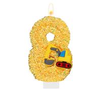 Candele di Compleanno a Tema Costruzione, Candele Gialle per Camion Decorazioni per Torte a Tema Costruzione Articoli per Feste di Compleanno per Ragazzi (Numero 8)