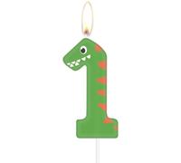 Candele di compleanno a tema dinosauro numero 1, decorazione per torta e cupcake per bambini, tema foresta, per feste di compleanno per bambini e bambine, tema foresta, per il primo compleanno