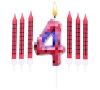 Candele Di Compleanno,Candela Numero 4 Con 6 Pezzi Candele Lunghe Da Candele Di Compleanno Per Torta Per Ragazze Ragazzi Decorazioni Per Feste Di Compleanno