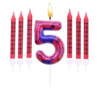 Candele Di Compleanno,Candela Numero 5 Con 6 Pezzi Candele Lunghe Da Candele Di Compleanno Per Torta Per Ragazze Ragazzi Decorazioni Per Feste Di Compleanno