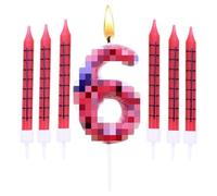 Candele Di Compleanno,Candela Numero 6 Con 6 Pezzi Candele Lunghe Da Candele Di Compleanno Per Torta Per Ragazze Ragazzi Decorazioni Per Feste Di Compleanno